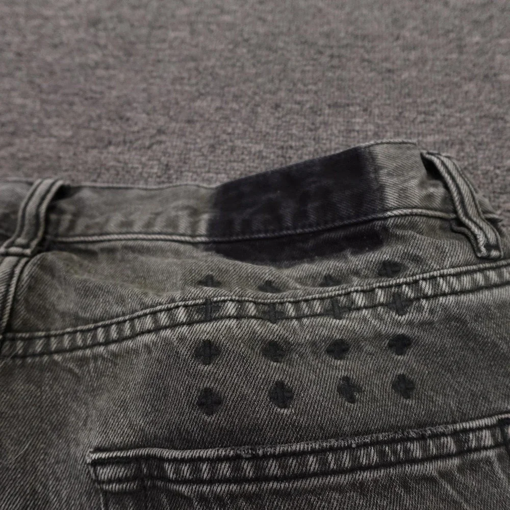 Ksubi Anti K Mekanik Jeans Mens 32x30 Gray Dark Wash Relaxed Fit Straight Denim